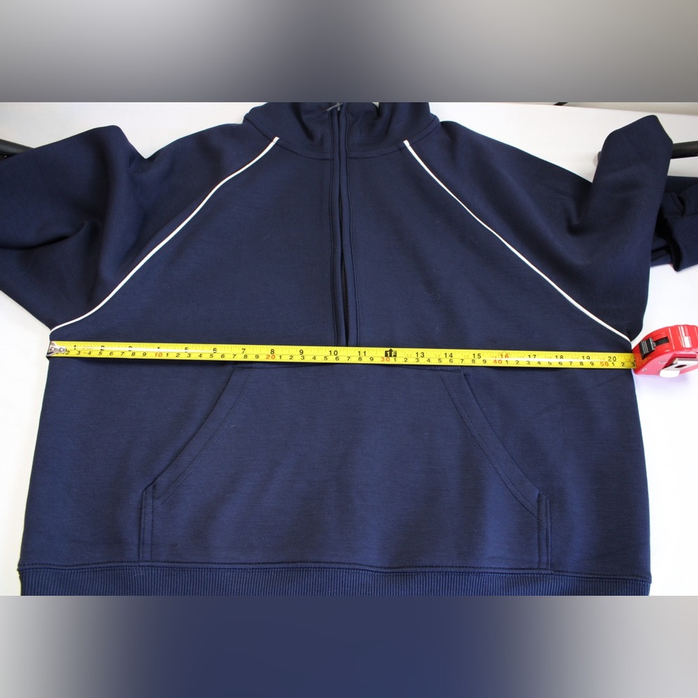 Aerie NWT Navy Half-Zip Pull-Over with White Accents Women's Sweatshirt Size M - Picture 9 of 11